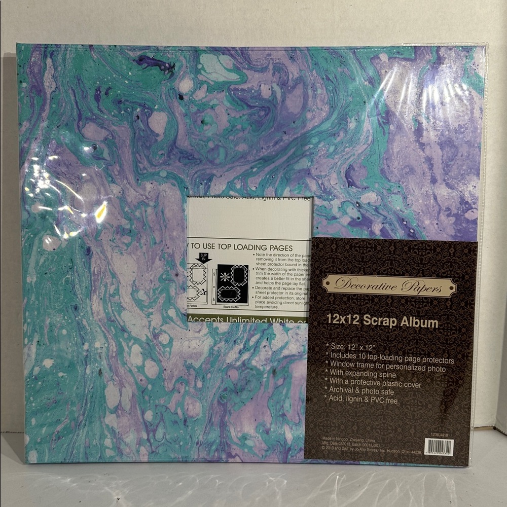 NEW Decorative Papers Blue / Purple 12 x 12 Memory Scrapbook Album